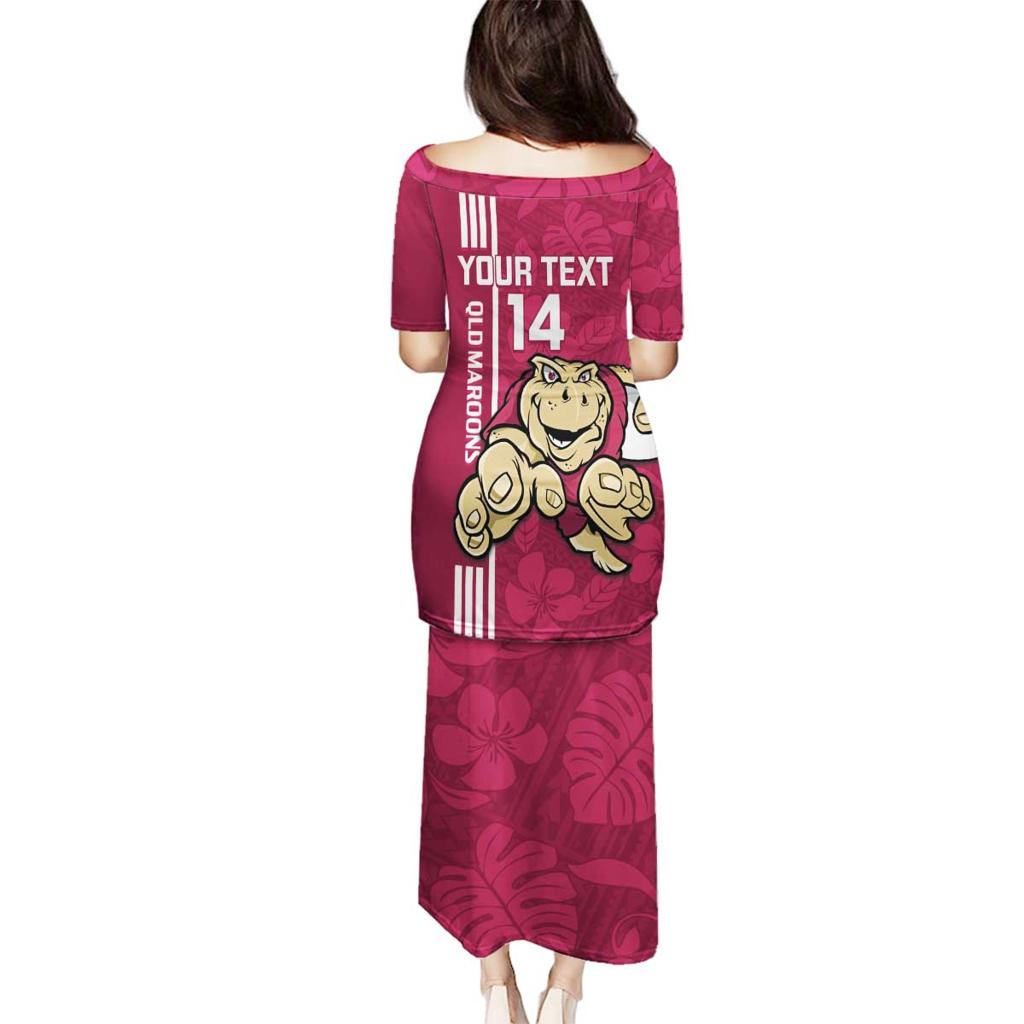 Custom QLD Maroons Rugby Family Matching Puletasi and Hawaiian Shirt Cane Toads Polynesian Pattern Tropical Vibes