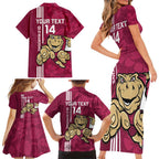 Custom QLD Maroons Rugby Family Matching Short Sleeve Bodycon Dress and Hawaiian Shirt Cane Toads Polynesian Pattern Tropical Vibes