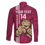 Custom QLD Maroons Rugby Family Matching Short Sleeve Bodycon Dress and Hawaiian Shirt Cane Toads Polynesian Pattern Tropical Vibes