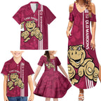 Custom QLD Maroons Rugby Family Matching Summer Maxi Dress and Hawaiian Shirt Cane Toads Polynesian Pattern Tropical Vibes