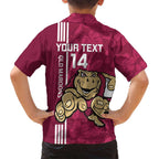 Custom QLD Maroons Rugby Family Matching Summer Maxi Dress and Hawaiian Shirt Cane Toads Polynesian Pattern Tropical Vibes