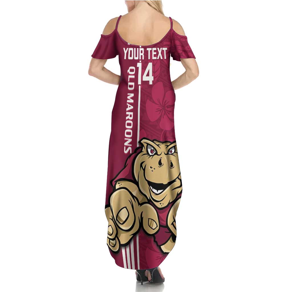 Custom QLD Maroons Rugby Family Matching Summer Maxi Dress and Hawaiian Shirt Cane Toads Polynesian Pattern Tropical Vibes