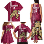 Custom QLD Maroons Rugby Family Matching Tank Maxi Dress and Hawaiian Shirt Cane Toads Polynesian Pattern Tropical Vibes