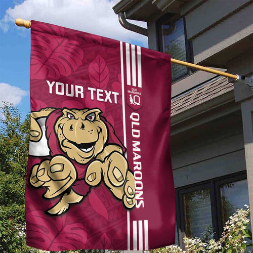 Custom QLD Maroons Rugby Garden Flag Cane Toads Polynesian Pattern Tropical Vibes