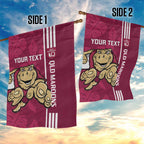 Custom QLD Maroons Rugby Garden Flag Cane Toads Polynesian Pattern Tropical Vibes