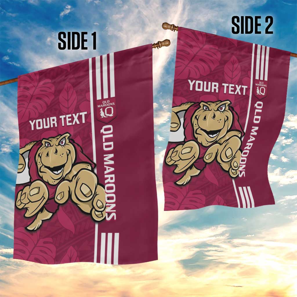 Custom QLD Maroons Rugby Garden Flag Cane Toads Polynesian Pattern Tropical Vibes