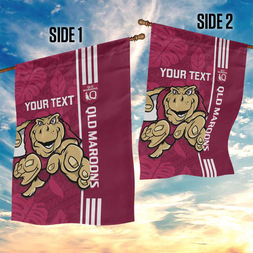 Custom QLD Maroons Rugby Garden Flag Cane Toads Polynesian Pattern Tropical Vibes