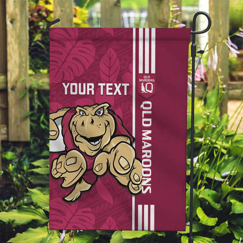 Custom QLD Maroons Rugby Garden Flag Cane Toads Polynesian Pattern Tropical Vibes
