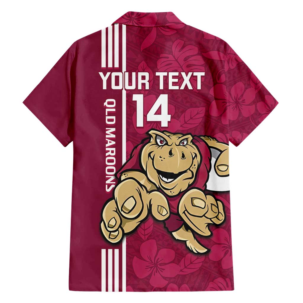 Custom QLD Maroons Rugby Hawaiian Shirt Cane Toads Polynesian Pattern Tropical Vibes