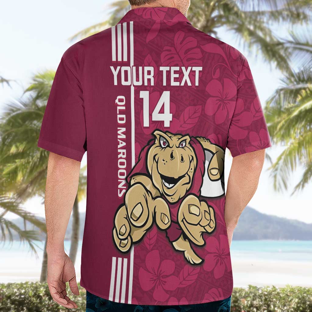 Custom QLD Maroons Rugby Hawaiian Shirt Cane Toads Polynesian Pattern Tropical Vibes