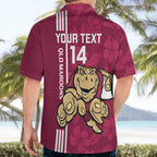 Custom QLD Maroons Rugby Hawaiian Shirt Cane Toads Polynesian Pattern Tropical Vibes