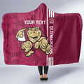 Custom QLD Maroons Rugby Hooded Blanket Cane Toads Polynesian Pattern Tropical Vibes