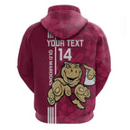 Custom QLD Maroons Rugby Hoodie Cane Toads Polynesian Pattern Tropical Vibes