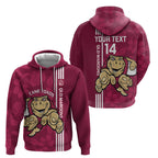 Custom QLD Maroons Rugby Hoodie Cane Toads Polynesian Pattern Tropical Vibes