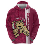Custom QLD Maroons Rugby Hoodie Cane Toads Polynesian Pattern Tropical Vibes