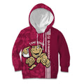 Custom QLD Maroons Rugby Kid Hoodie Cane Toads Polynesian Pattern Tropical Vibes