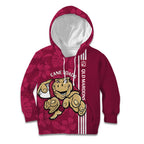 Custom QLD Maroons Rugby Kid Hoodie Cane Toads Polynesian Pattern Tropical Vibes