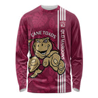 Custom QLD Maroons Rugby Long Sleeve Shirt Cane Toads Polynesian Pattern Tropical Vibes