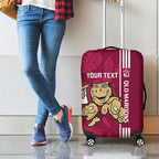 Custom QLD Maroons Rugby Luggage Cover Cane Toads Polynesian Pattern Tropical Vibes