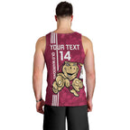 Custom QLD Maroons Rugby Men Tank Top Cane Toads Polynesian Pattern Tropical Vibes