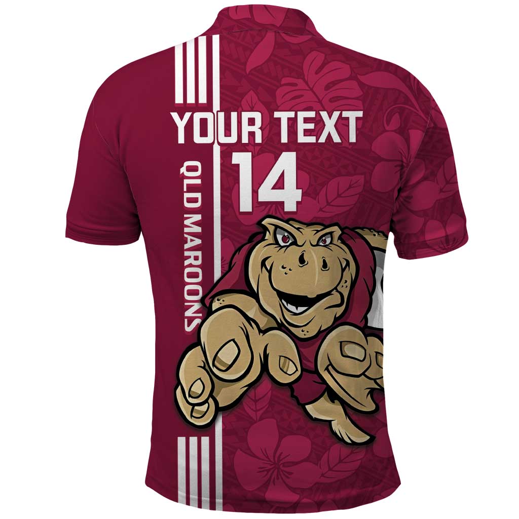 Custom QLD Maroons Rugby Polo Shirt Cane Toads Polynesian Pattern Tropical Vibes