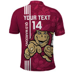 Custom QLD Maroons Rugby Polo Shirt Cane Toads Polynesian Pattern Tropical Vibes