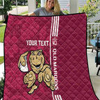 Custom QLD Maroons Rugby Quilt Cane Toads Polynesian Pattern Tropical Vibes