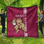 Custom QLD Maroons Rugby Quilt Cane Toads Polynesian Pattern Tropical Vibes