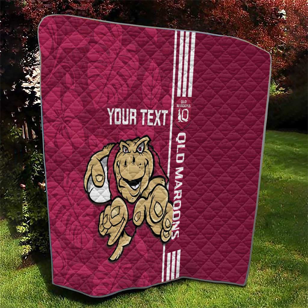Custom QLD Maroons Rugby Quilt Cane Toads Polynesian Pattern Tropical Vibes