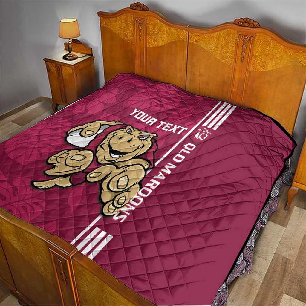 Custom QLD Maroons Rugby Quilt Cane Toads Polynesian Pattern Tropical Vibes
