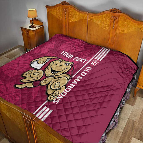 Custom QLD Maroons Rugby Quilt Cane Toads Polynesian Pattern Tropical Vibes