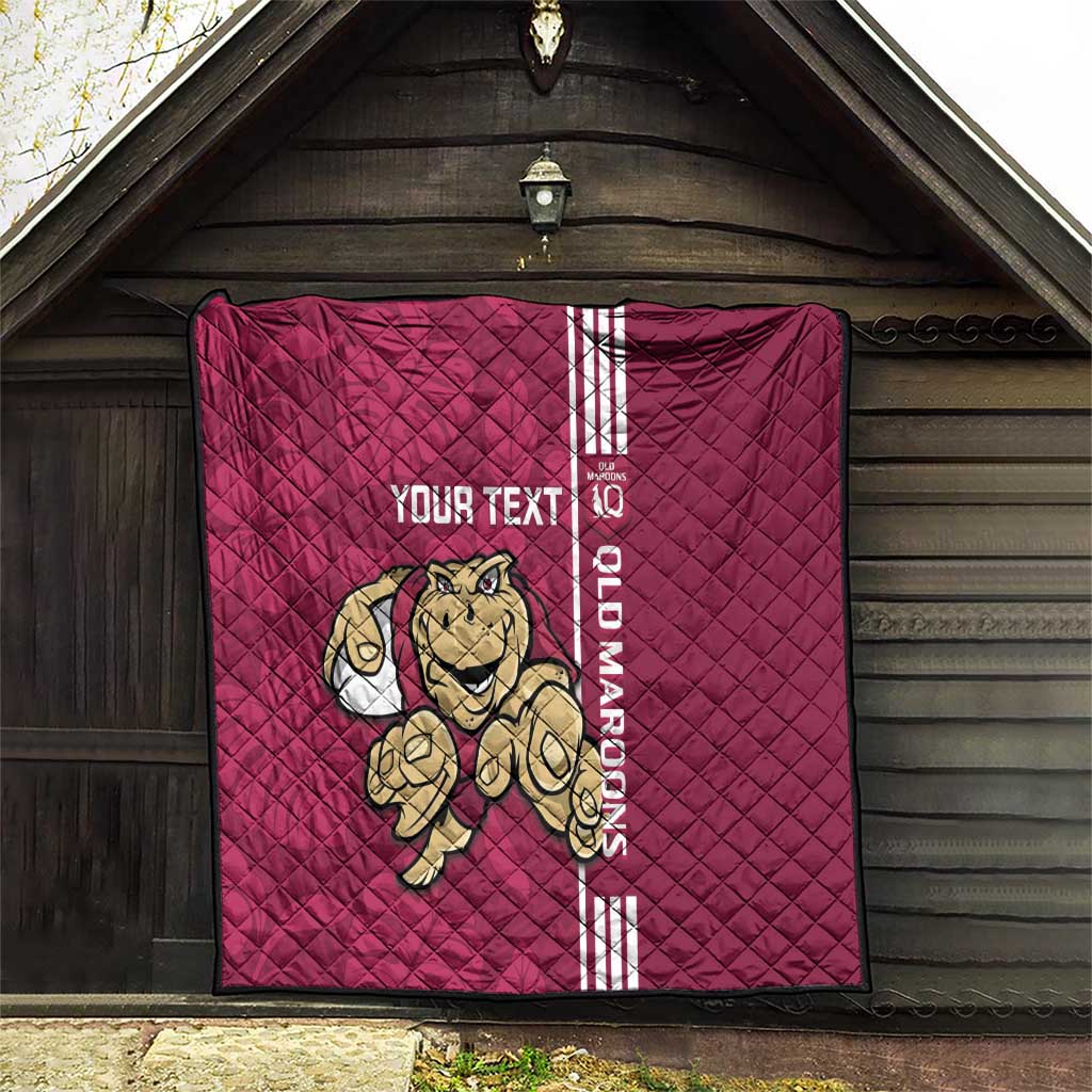 Custom QLD Maroons Rugby Quilt Cane Toads Polynesian Pattern Tropical Vibes