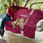 Custom QLD Maroons Rugby Quilt Cane Toads Polynesian Pattern Tropical Vibes