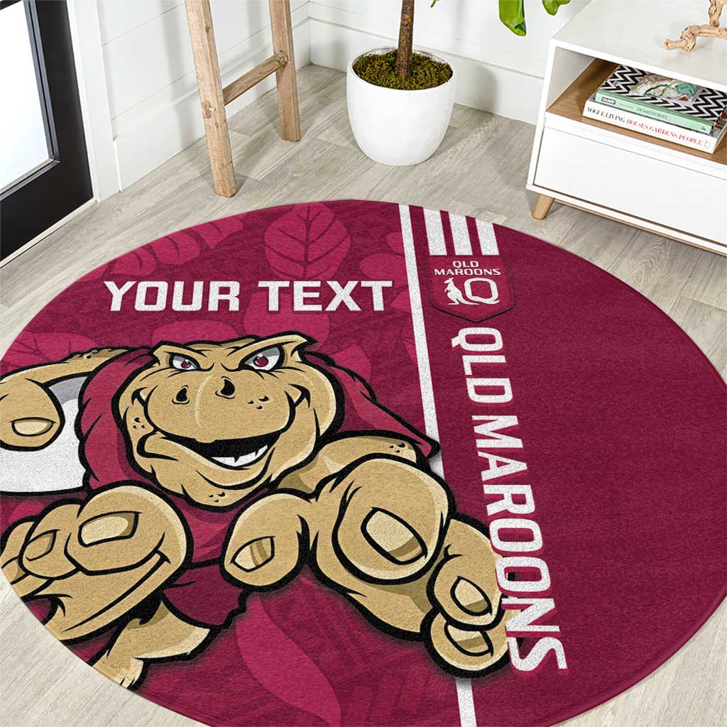 Custom QLD Maroons Rugby Round Carpet Cane Toads Polynesian Pattern Tropical Vibes