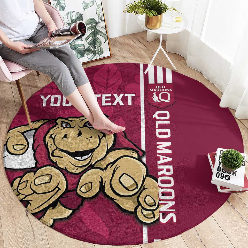 Custom QLD Maroons Rugby Round Carpet Cane Toads Polynesian Pattern Tropical Vibes