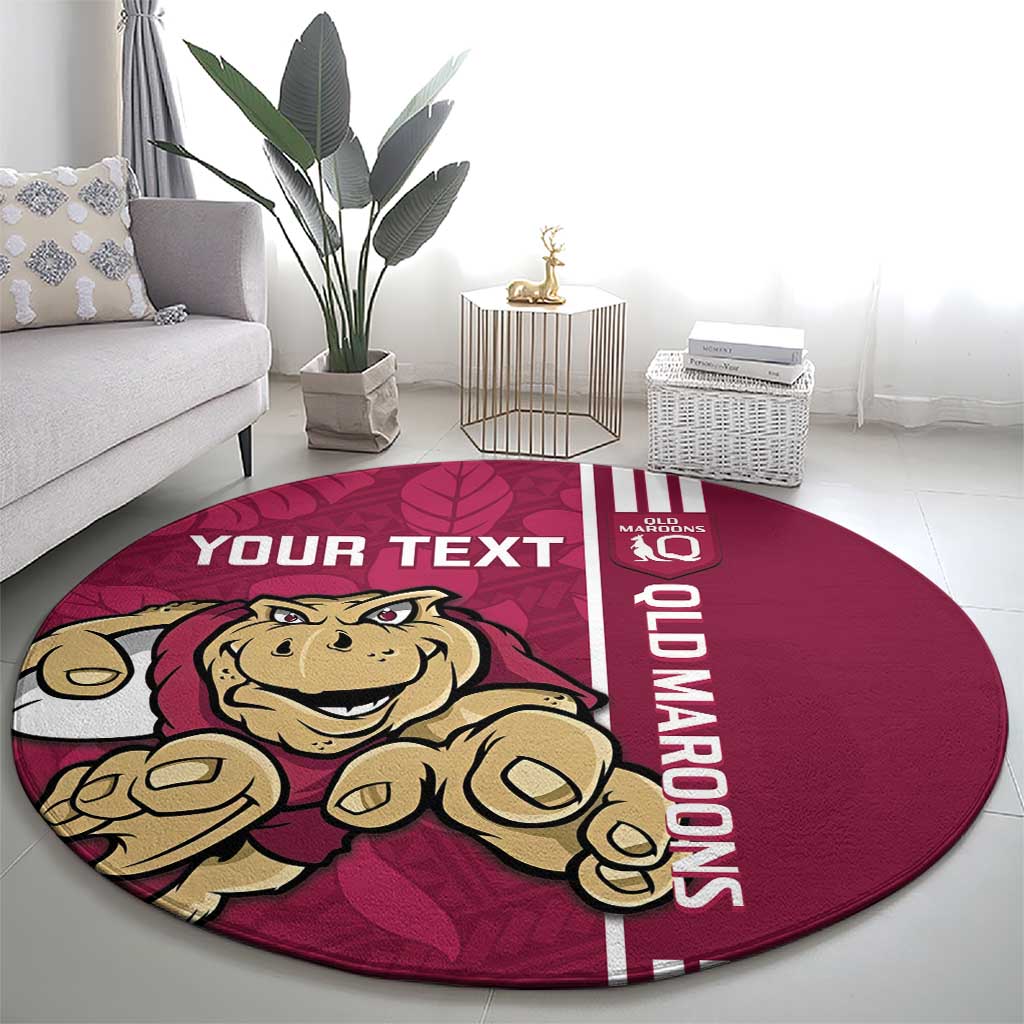 Custom QLD Maroons Rugby Round Carpet Cane Toads Polynesian Pattern Tropical Vibes