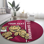 Custom QLD Maroons Rugby Round Carpet Cane Toads Polynesian Pattern Tropical Vibes