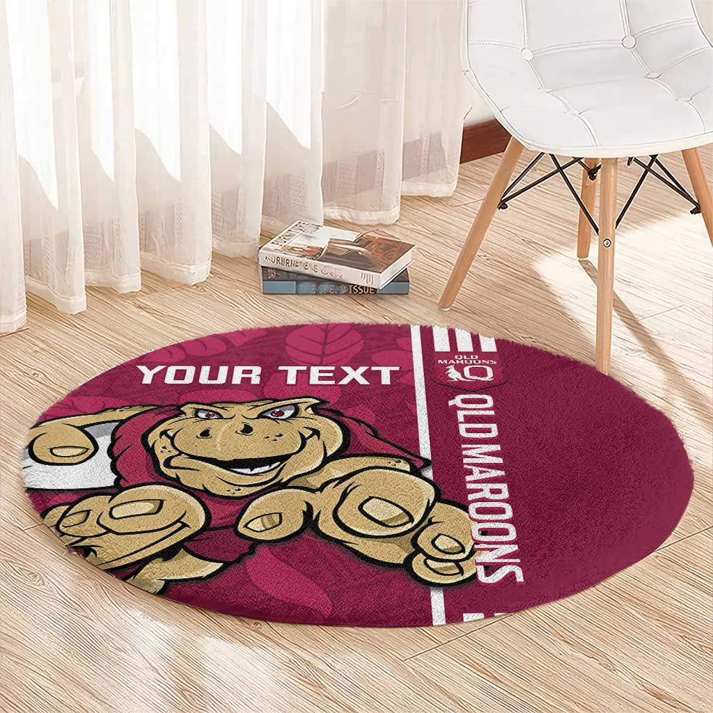 Custom QLD Maroons Rugby Round Carpet Cane Toads Polynesian Pattern Tropical Vibes