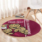 Custom QLD Maroons Rugby Round Carpet Cane Toads Polynesian Pattern Tropical Vibes