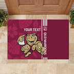 Custom QLD Maroons Rugby Rubber Doormat Cane Toads Polynesian Pattern Tropical Vibes