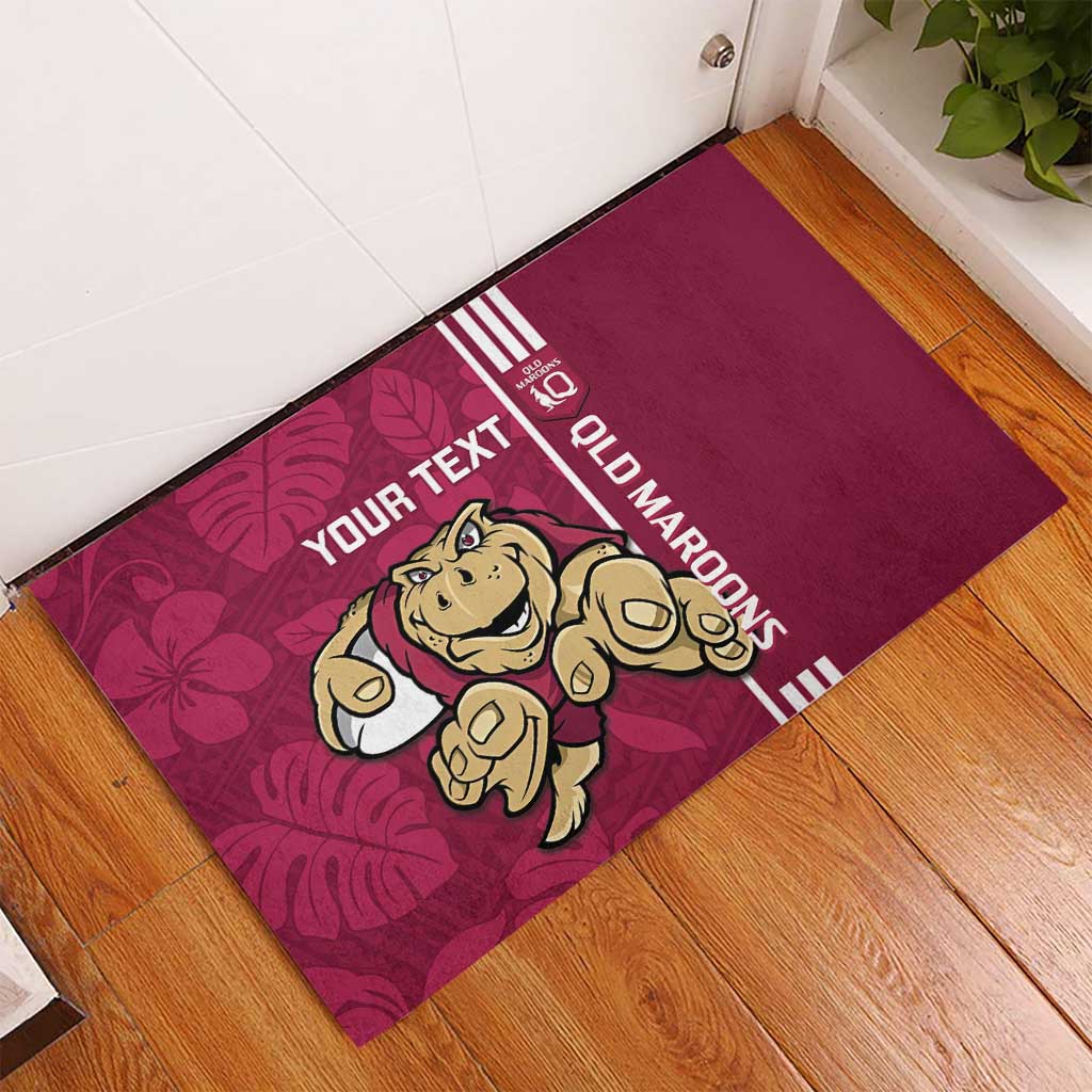 Custom QLD Maroons Rugby Rubber Doormat Cane Toads Polynesian Pattern Tropical Vibes