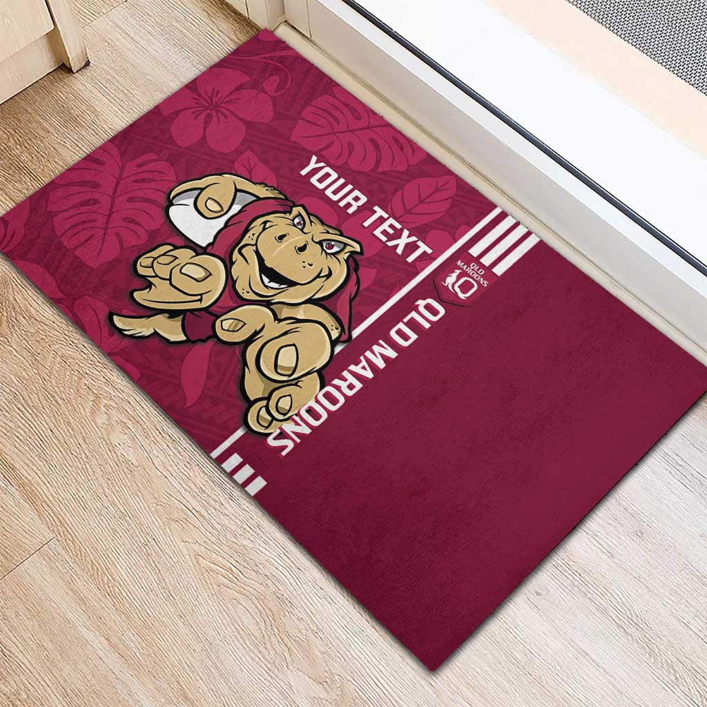 Custom QLD Maroons Rugby Rubber Doormat Cane Toads Polynesian Pattern Tropical Vibes