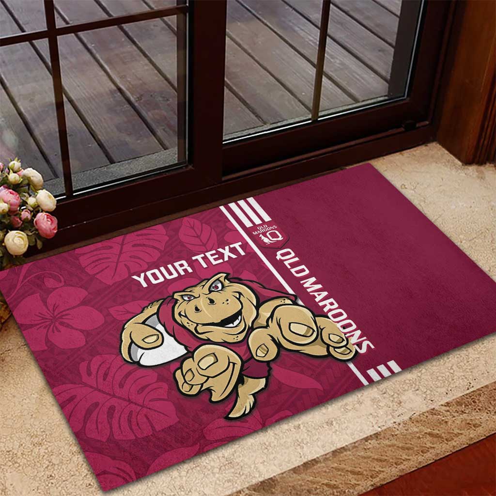 Custom QLD Maroons Rugby Rubber Doormat Cane Toads Polynesian Pattern Tropical Vibes