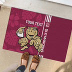 Custom QLD Maroons Rugby Rubber Doormat Cane Toads Polynesian Pattern Tropical Vibes
