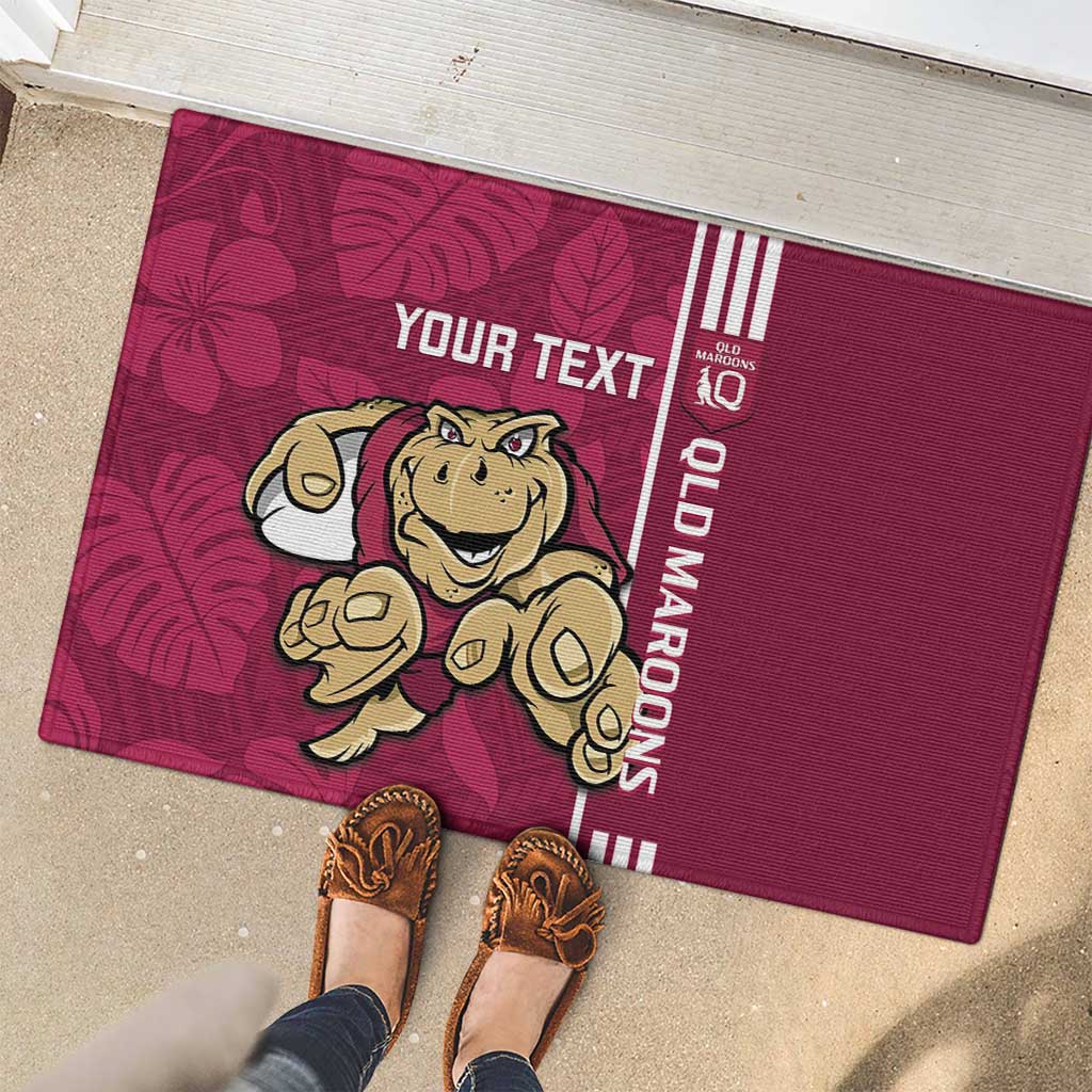 Custom QLD Maroons Rugby Rubber Doormat Cane Toads Polynesian Pattern Tropical Vibes