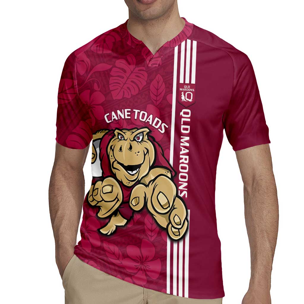 Custom QLD Maroons Rugby Rugby Jersey Cane Toads Polynesian Pattern Tropical Vibes