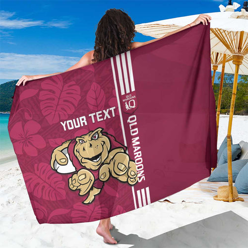 Custom QLD Maroons Rugby Sarong Cane Toads Polynesian Pattern Tropical Vibes