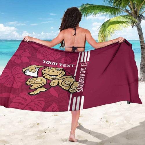 Custom QLD Maroons Rugby Sarong Cane Toads Polynesian Pattern Tropical Vibes