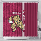 Custom QLD Maroons Rugby Shower Curtain Cane Toads Polynesian Pattern Tropical Vibes