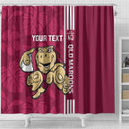 Custom QLD Maroons Rugby Shower Curtain Cane Toads Polynesian Pattern Tropical Vibes